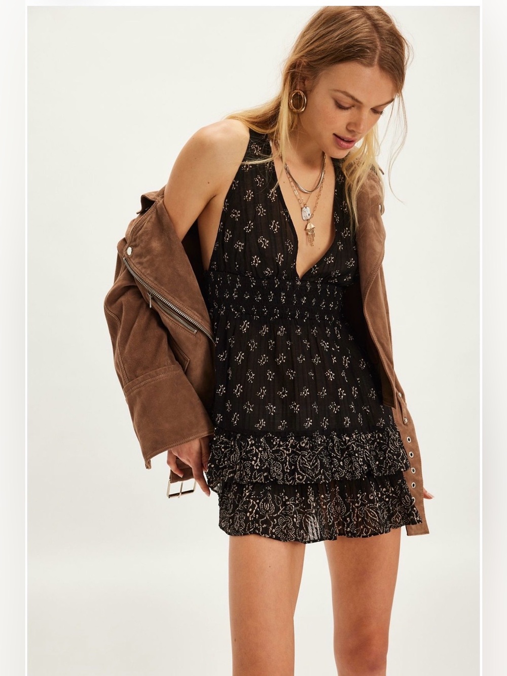 Free People Happy Hour Printed Mini slip